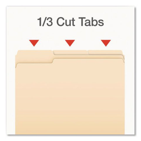 Earthwise By Pendaflex 100% Recycled Manila File Folder, 1/3-cut Tabs: Assorted, Letter Size, 0.75" Expansion, Manila, 100/bx