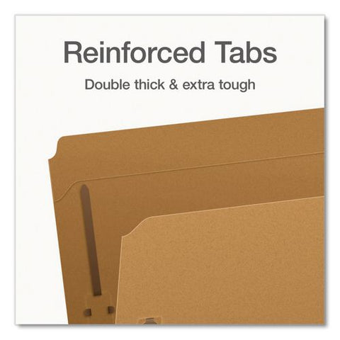 Kraft Fastener Folders, Straight Tab, Expands 0.75", 2 Fasteners, Letter Size, Kraft, 50/box