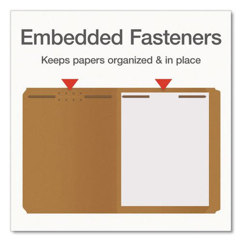 Kraft Fastener Folders, Straight Tab, Expands 0.75", 2 Fasteners, Letter Size, Kraft, 50/box