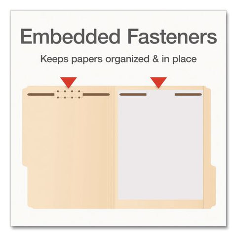 Heavy-duty Fastener Folder, 1/3-cut Tab: Assorted, Expands 0.75", 2 Fasteners, Letter Size, Manila, 50/box