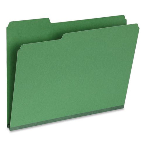 Recycled Colored File Folders, 1/3-cut Tabs: Assorted, Letter Size, 1" Expansion, Green, 25/box