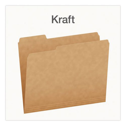 Kraft File Folders, 1/3-cut Tabs: Assorted, Letter Size, 0.75" Expansion, Kraft, 50/box