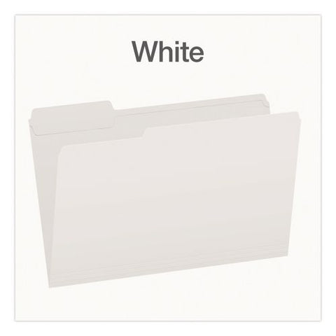 Double-ply Reinforced Top Tab Colored File Folders, 1/3-cut Tabs: Assorted, Legal, 0.75" Expansion, White, 100/box