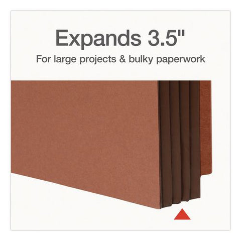 End Tab File Pocket, Dark Brown Gusset, 3.5" Expansion, Legal Size, Brown/dark Brown, 10/box