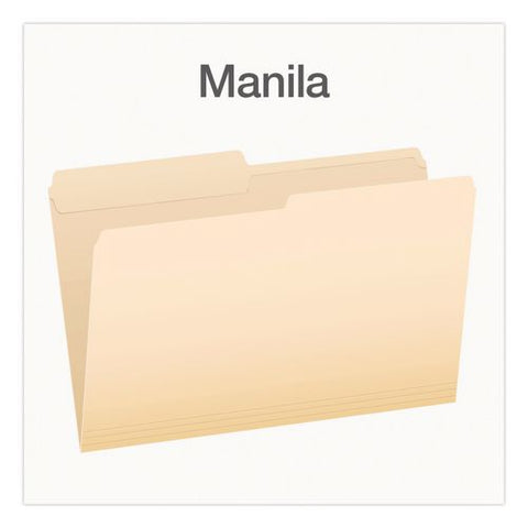 Manila File Folders, 1/2-cut Tabs: Assorted, Legal Size, 0.75" Expansion, Manila, 100/box