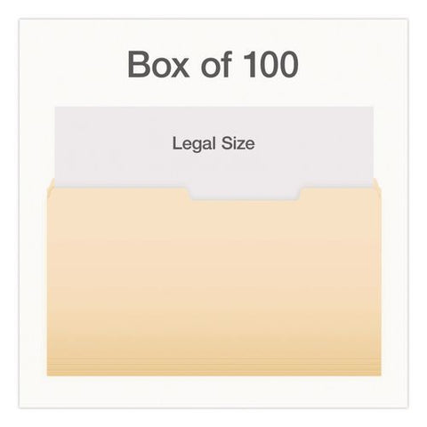 Manila File Folders, 2/5-cut Tabs: Right, Legal Size, 0.75" Expansion, Manila, 100/box