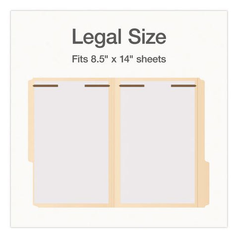 Manila Fastener Folders, 1/3-cut Tab: Assorted, Expands 0.75", 2 Fasteners, Legal Size, 50/box