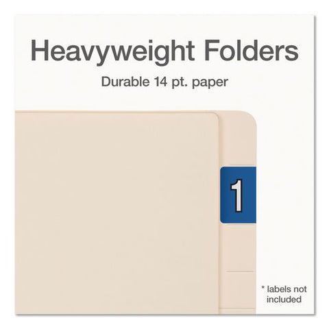 Manila End Tab Folders, Straight Tabs, Letter Size, 0.75" Expansion, Manila, 50/box