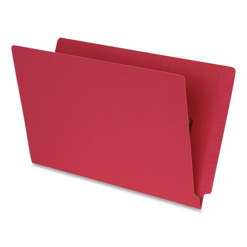 End Tab File Folder, Straight Cut, Legal Size, 0.75" Expansion, Red, 100/box