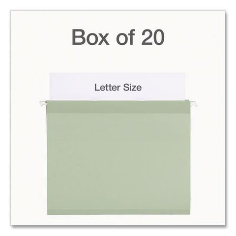 Ready-tab Reinforced Hanging File Folders, Letter Size, 1/3-cut Tabs, Sage Green, 20/box