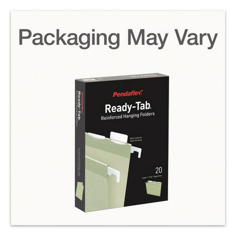 Ready-tab Reinforced Hanging File Folders, Letter Size, 1/3-cut Tabs, Sage Green, 20/box