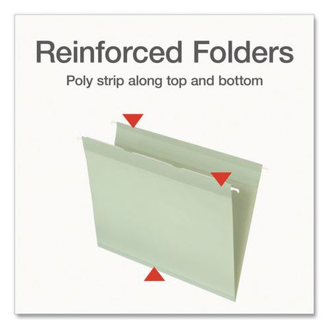 Ready-tab Reinforced Hanging File Folders, Letter Size, 1/3-cut Tabs, Sage Green, 20/box