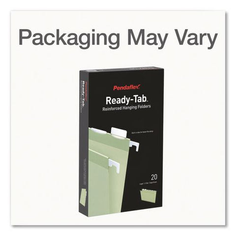 Ready-tab Reinforced Hanging File Folders, Legal Size, 1/6-cut Tabs, Sage Green, 20/box