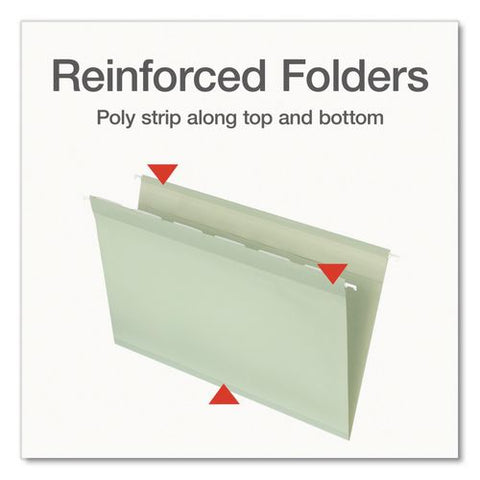 Ready-tab Reinforced Hanging File Folders, Legal Size, 1/6-cut Tabs, Sage Green, 20/box