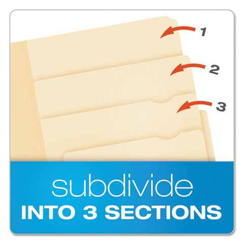 Divide It Up File Folder, 1/2-cut Tabs: Assorted, Letter Size, 0.75" Expansion, Manila, 24/pack