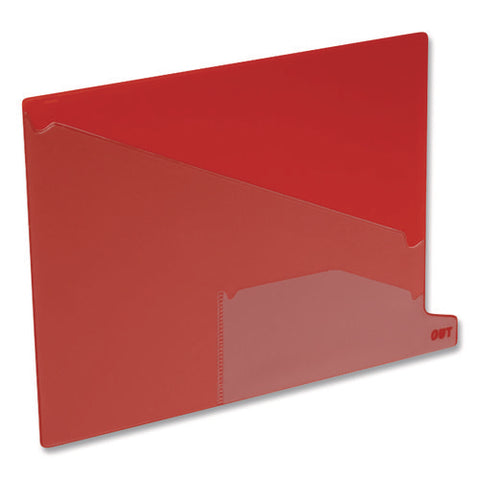 Colored Poly End Tab "out" Guides, 1/3-cut: Bottom Position, For Letter Size Files, Red, 25/box