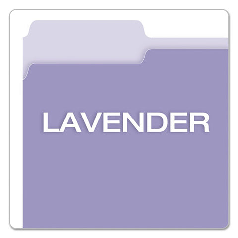 Colored File Folders, 1/3-cut Tabs: Assorted, Letter Size, Lavender/light Lavender, 100/box