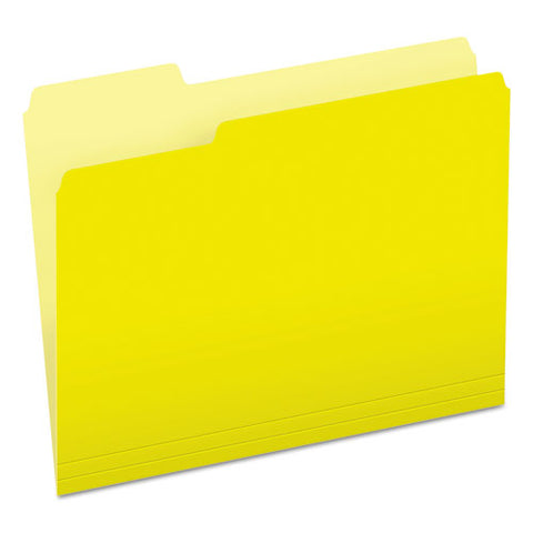 Colored File Folders, 1/3-cut Tabs: Assorted, Letter Size, Yellow/light Yellow, 100/box