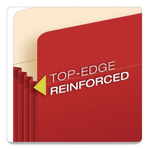 Colored File Pockets, 3.5'' Expansion, Legal Size, Red, 25/box
