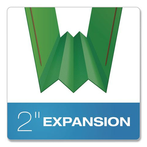 Top Tab Fastener Folder, 2" Expansion, 2 Fasteners, Letter Size, Dark Green Exterior, 25/box