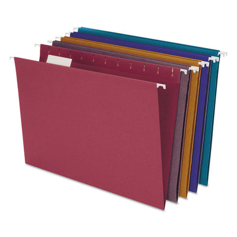 Earthwise By Pendaflex Ez Slide 100% Recycled Colored Hanging File Folders, Letter Size, 1/5-cut Tabs, Assorted Colors, 20/bx