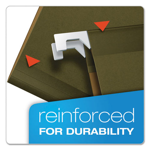 Reinforced Hanging File Folders With Printable Tab Inserts, Legal Size, 1/5-cut Tabs, Standard Green, 25/box