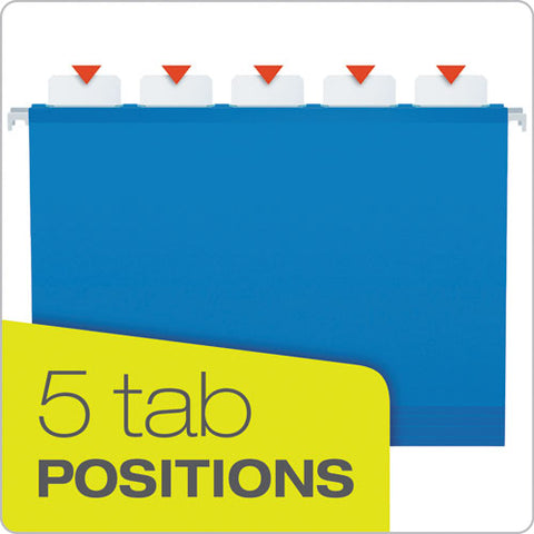 Ready-tab Colored Reinforced Hanging Folders, Letter Size, 1/5-cut Tabs, Assorted Colors, 25/box