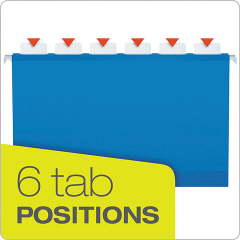 Ready-tab Colored Reinforced Hanging Folders, Legal Size, 1/6-cut Tabs, Assorted Colors, 25/box