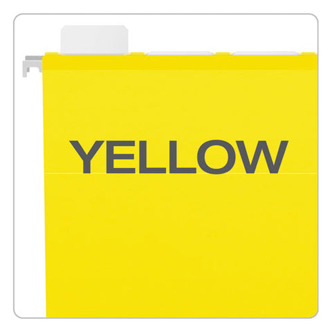 Ready-tab Colored Reinforced Hanging Folders, Letter Size, 1/5-cut Tabs, Yellow, 25/box