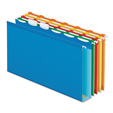 Ready-tab Extra Capacity Reinforced Colored Hanging Folders, Legal Size, 1/6-cut Tabs, Assorted Colors, 20/box