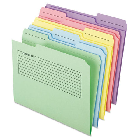 Printed Notes Folder, 1/3-cut Tabs: Assorted, Letter Size, Assorted Colors, 30/pack