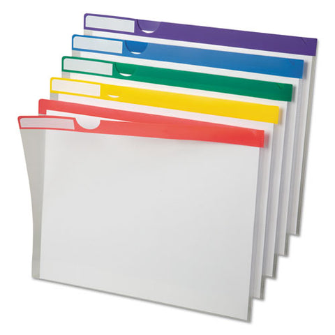 Clear Poly Index Folders, Letter Size, Assorted Colors, 10/pack