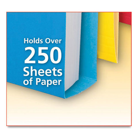 Double Stuff File Folders, 1/3-cut Tabs: Assorted, Letter Size, 1.5" Expansion, Assorted Colors, 24/pack