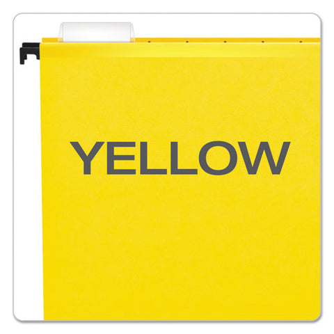 Surehook Hanging Folders, Letter Size, 1/5-cut Tabs, Yellow, 20/box