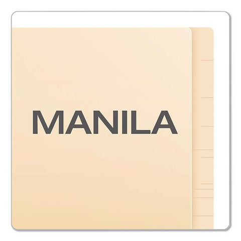 Smartshield End Tab Fastener Folders, 1 Fastener, Letter Size, Manila Exterior, 50/box