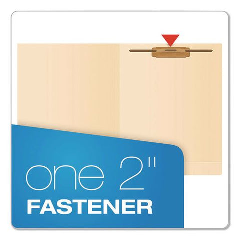 Smartshield End Tab Fastener Folders, 1 Fastener, Letter Size, Manila Exterior, 50/box