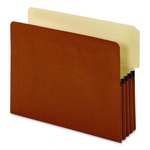 End Tab File Pocket, 3.5" Expansion, Letter Size, Redrope, 10/box