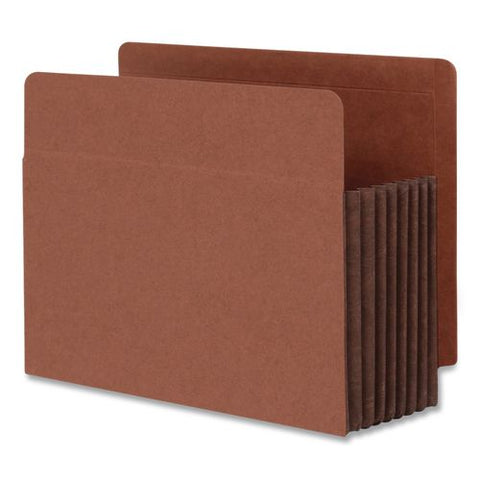 End Tab File Pocket, 7" Expansion, Letter Size, Brown, 5/box