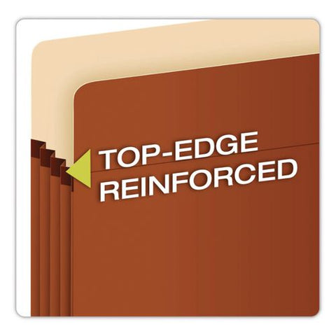 End Tab File Pocket, 3.5" Expansion, Legal Size, Redrope, 10/box