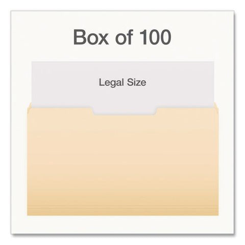 Manila File Folders, 1/3-cut Tabs: Center Position, Legal Size, 0.75" Expansion, Manila, 100/box