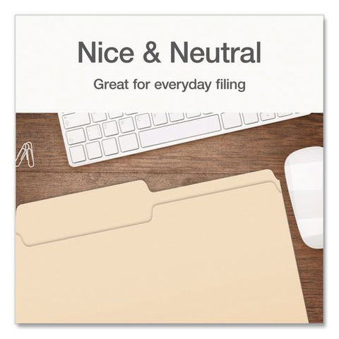 Manila File Folders, 1/3-cut Tabs: Center Position, Legal Size, 0.75" Expansion, Manila, 100/box