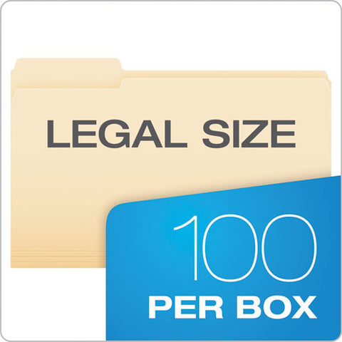 Manila File Folders, 1/3-cut Tabs: Assorted, Legal Size, 0.75" Expansion, Manila, 100/box