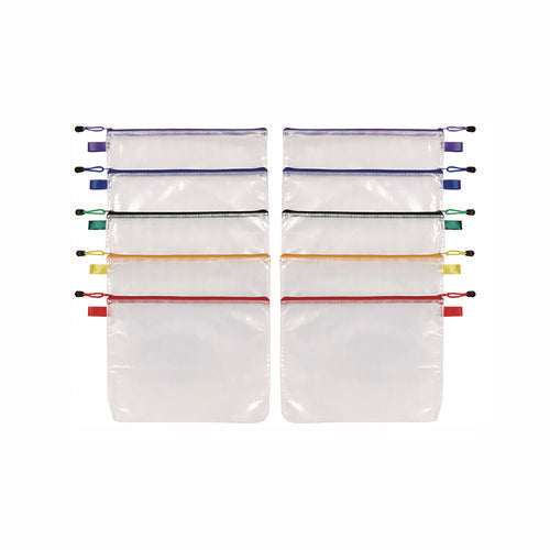 Poly Travel Pouch Set, 13.19" X 10.44", Assorted Colors, 10/pack