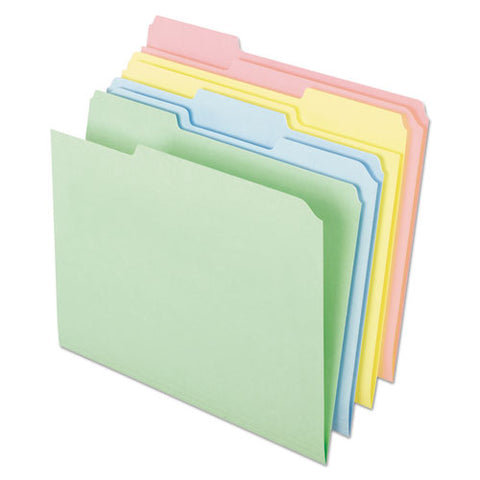 Pastel Colored File Folders, 1/3-cut Tabs: Assorted, Letter Size, Assorted Colors, 100/box