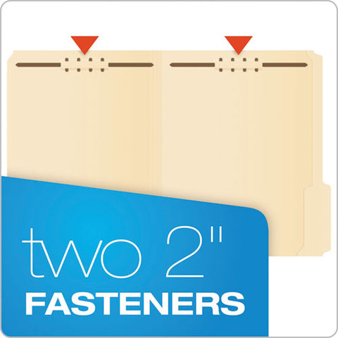 Manila Fastener Folders, 1/3-cut Tabs, 2 Fasteners, Letter Size, Manila Exterior, 50/box