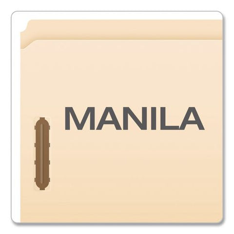 Manila Fastener Folders, Reinforced Straight Tab, 2 Fasteners, Legal Size, Manila, 50/box