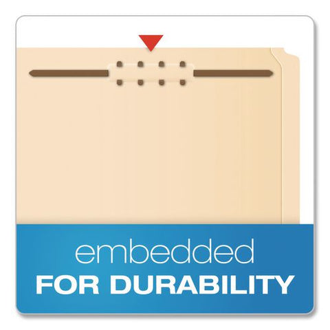 Manila Fastener Folders, Reinforced Straight Tab, 2 Fasteners, Legal Size, Manila, 50/box