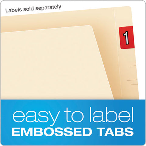 Manila End Tab Expanding Fastener Folders, 2-ply Tabs, 0.75" Expansion, 2 Fasteners, Letter Size, Manila Exterior, 50/box