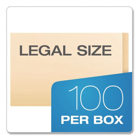 Manila End Tab Folders, Straight Tabs, Legal Size, Manila, 100/box