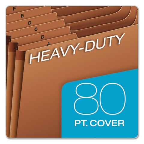 Heavy-duty Expanding File With Reinforced Flap, 21 Sections, Elastic Cord Closure, 1/3-cut Tabs, Letter Size, Redrope